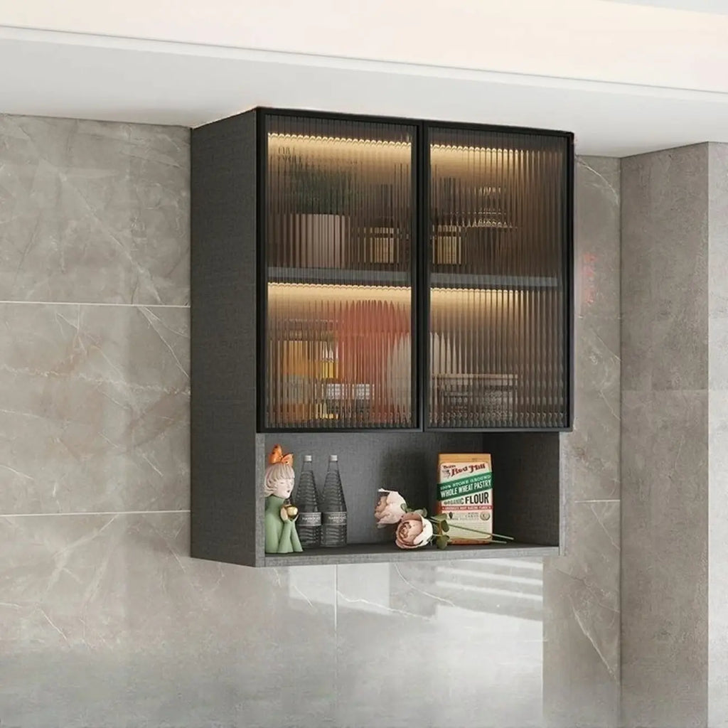 Madia pensile da cucina grigia in legno