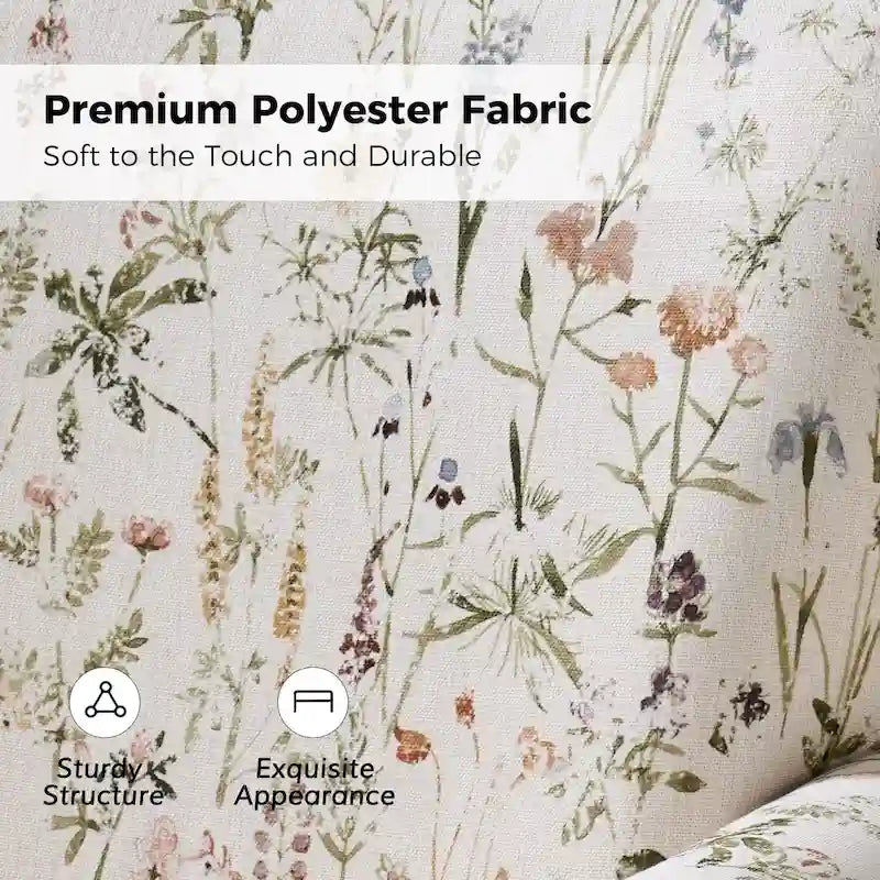 Poltrona girevole a dondolo Georg Comfortable Floral Fabric con braccioli arrotolati di HULALA HOME