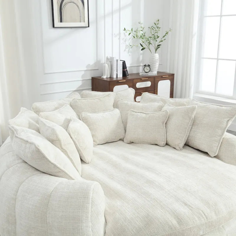 Comodo divano letto matrimoniale Loaf, divano letto oversize con braccioli