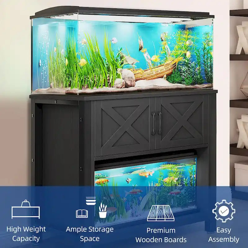 Mobiletto di supporto per acquario da 150-190 litri con prese elettriche