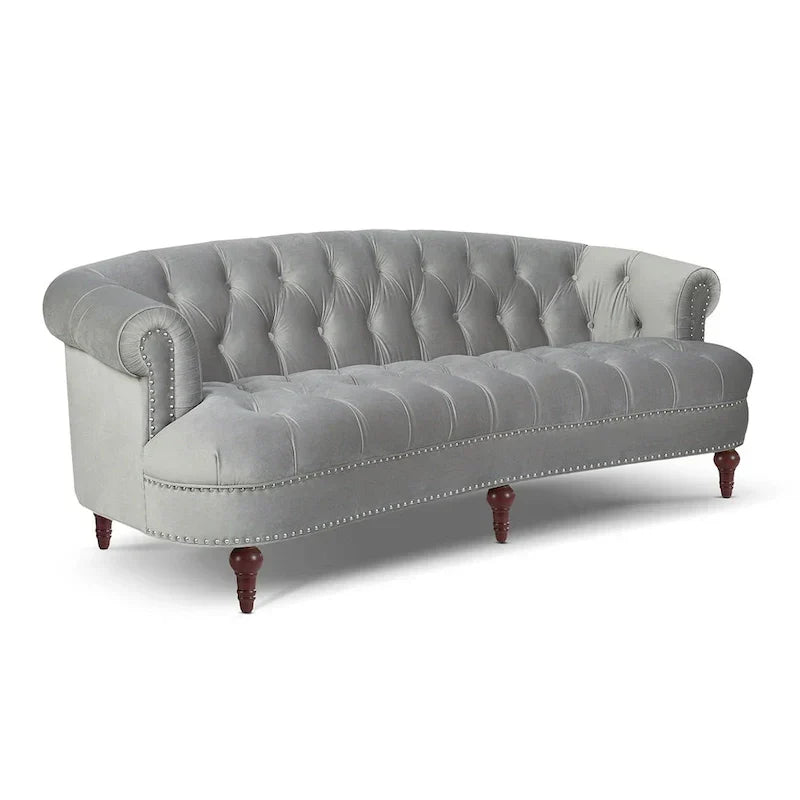 Divano Chesterfield trapuntato in velluto La Rosa 84 Mid-Century Modern