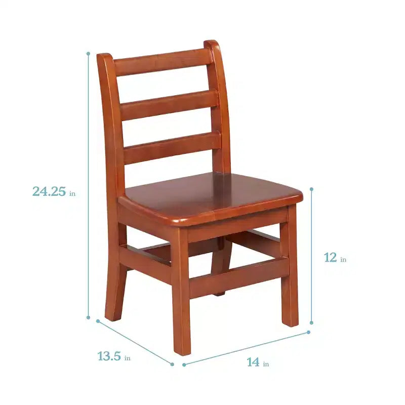 ECR4Kids 24in x 24in Hardwood Table and Two 12in Chairs, 3-Piece
