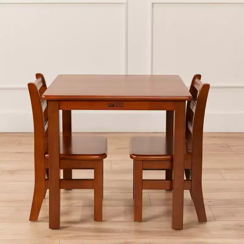 ECR4Kids 24in x 24in Hardwood Table and Two 12in Chairs, 3-Piece