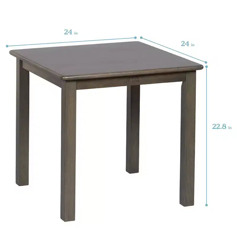 ECR4Kids 24in x 24in Hardwood Table and Two 12in Chairs, 3-Piece