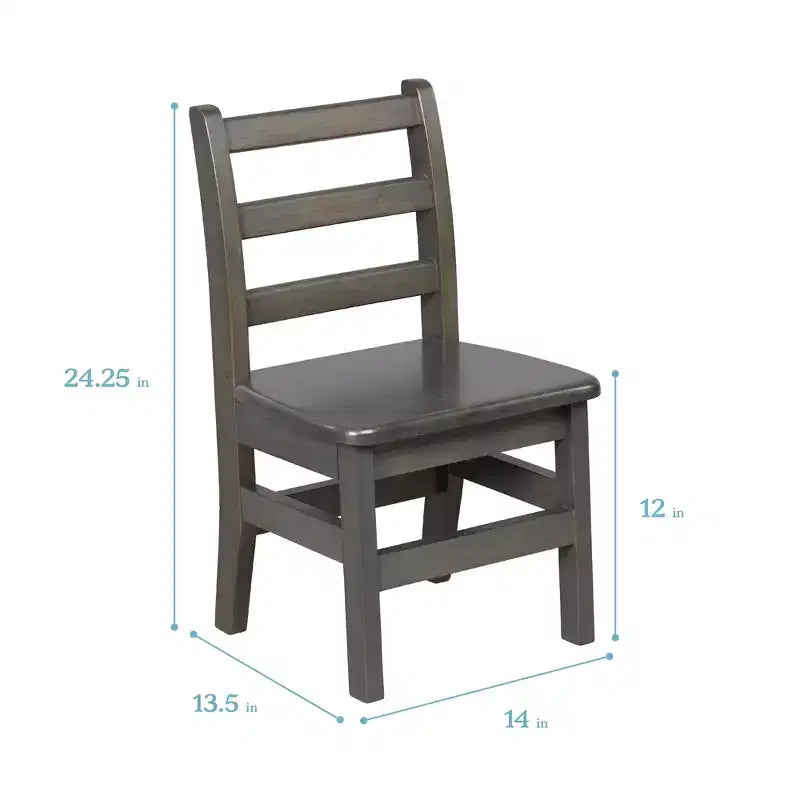 ECR4Kids 24in x 24in Hardwood Table and Two 12in Chairs, 3-Piece