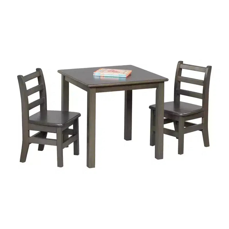 ECR4Kids 24in x 24in Hardwood Table and Two 12in Chairs, 3-Piece
