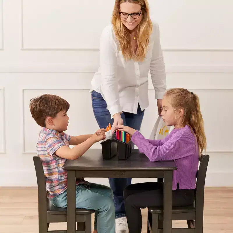ECR4Kids 24in x 24in Hardwood Table and Two 12in Chairs, 3-Piece