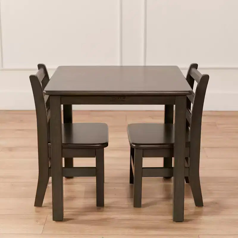 ECR4Kids 24in x 24in Hardwood Table and Two 12in Chairs, 3-Piece