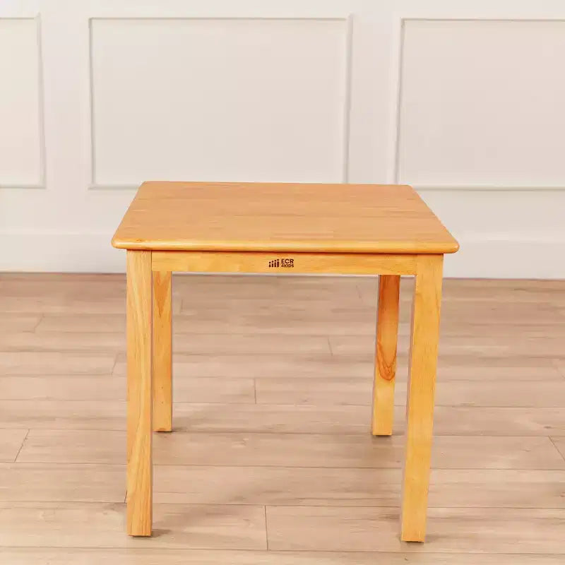 ECR4Kids 24in x 24in Hardwood Table and Two 12in Chairs, 3-Piece