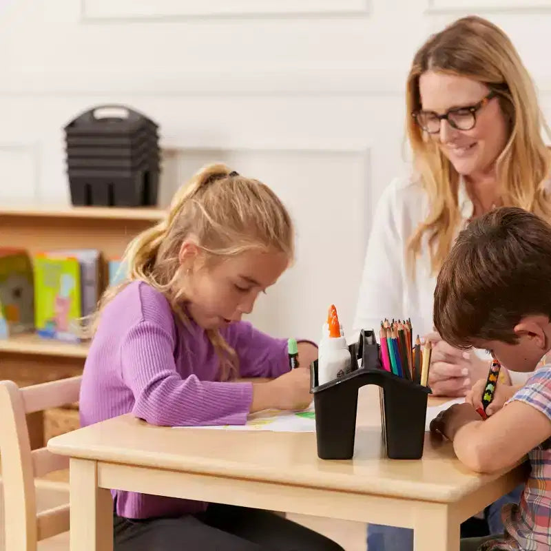 ECR4Kids 24in x 24in Hardwood Table and Two 12in Chairs, 3-Piece