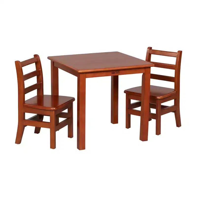 ECR4Kids 24in x 24in Hardwood Table and Two 12in Chairs, 3-Piece