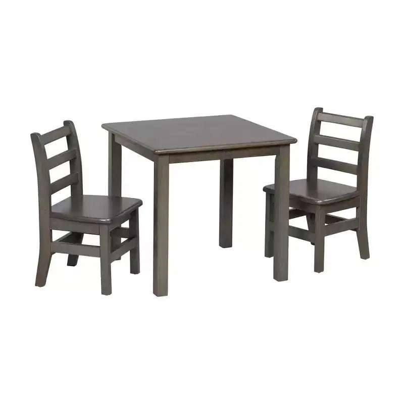 ECR4Kids 24in x 24in Hardwood Table and Two 12in Chairs, 3-Piece