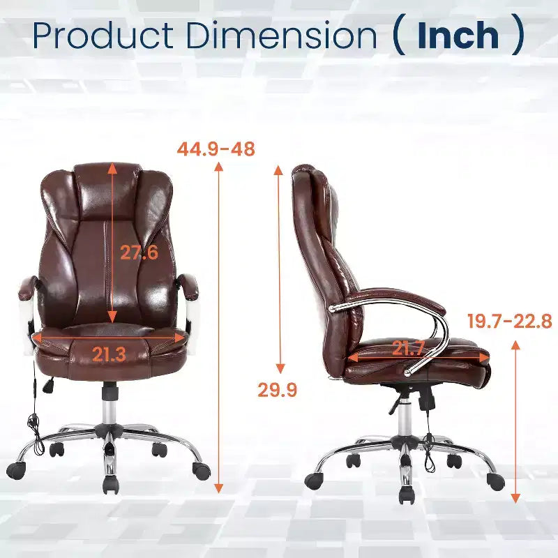 Sedia da ufficio/computer premium con schienale alto, supporto lombare e rivestimento in pelle sintetica