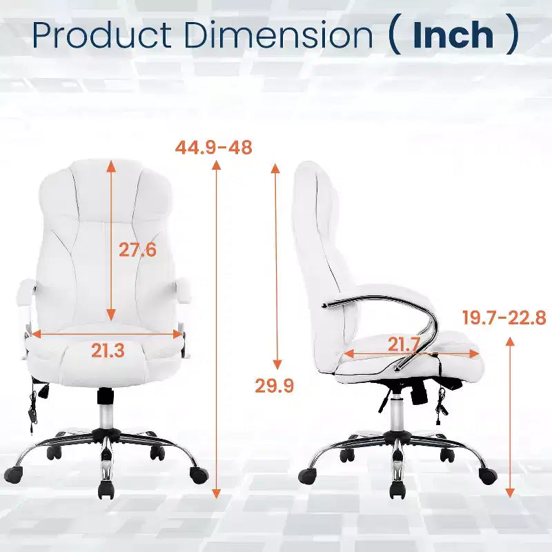 Sedia da ufficio/computer premium con schienale alto, supporto lombare e rivestimento in pelle sintetica