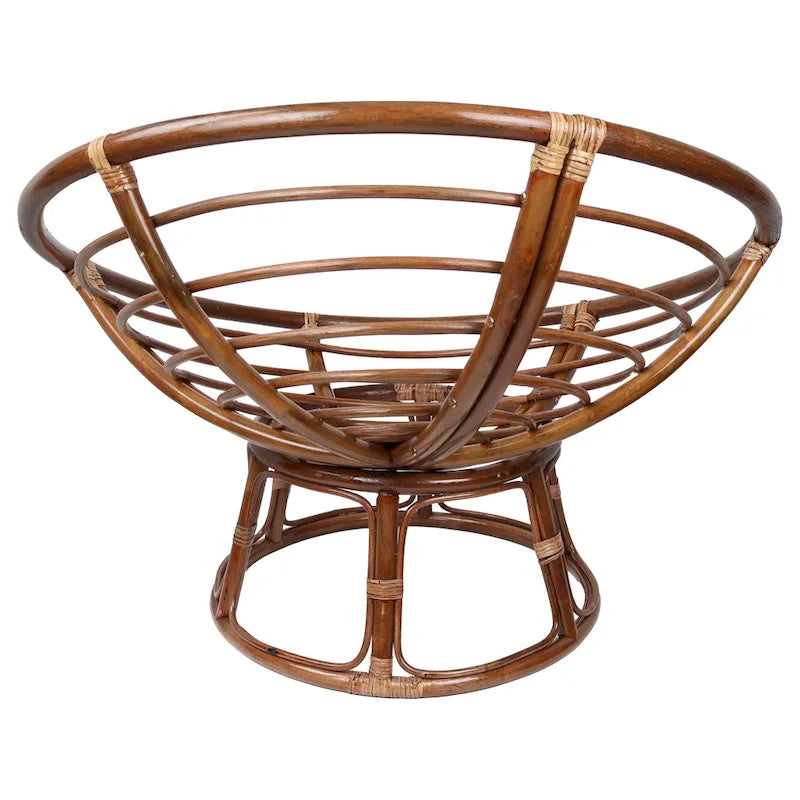Sedia Papasan in rattan da 42 pollici con cuscino in twill