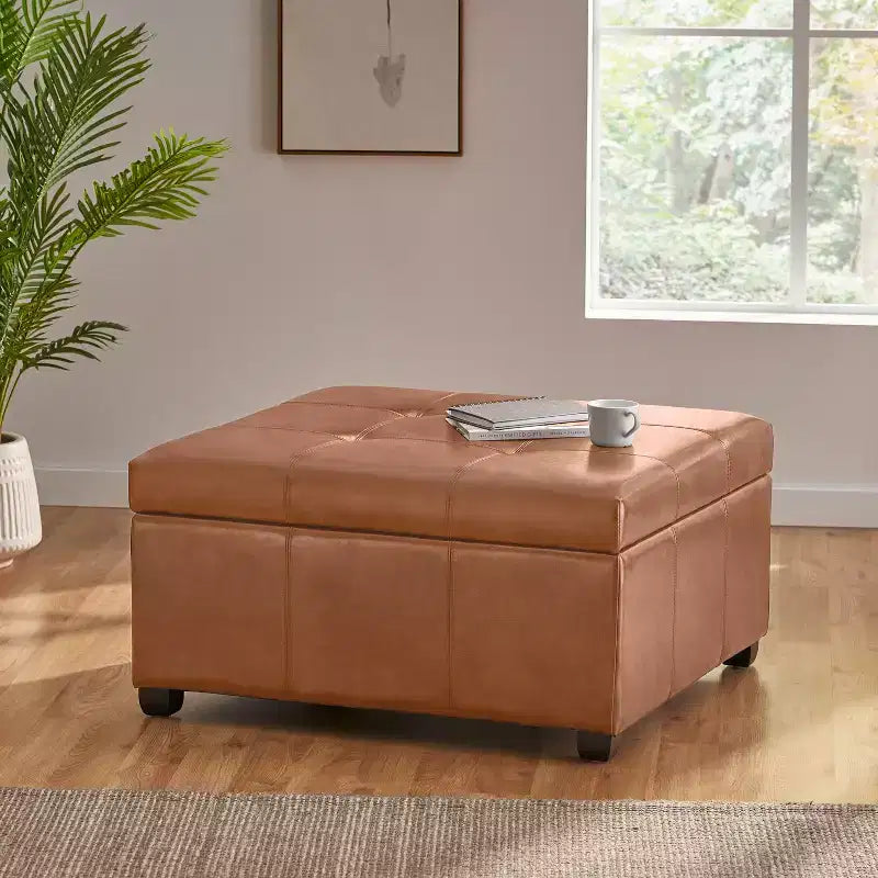 Christopher Knight Home Carlsbad Contemporary Upholstered Tufted Storage Ottoman
