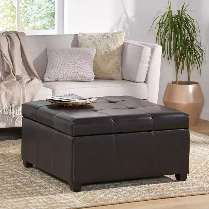 Christopher Knight Home Carlsbad Contemporary Upholstered Tufted Storage Ottoman