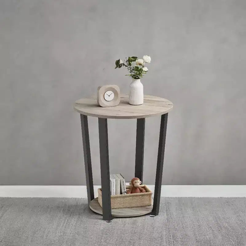 Round End Table Living Room Accent Tables Living Room Wood Side Table Farmhouse Rustic End Tables