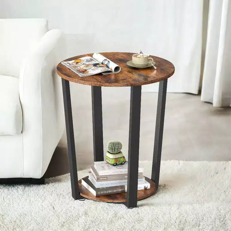 Round End Table Living Room Accent Tables Living Room Wood Side Table Farmhouse Rustic End Tables