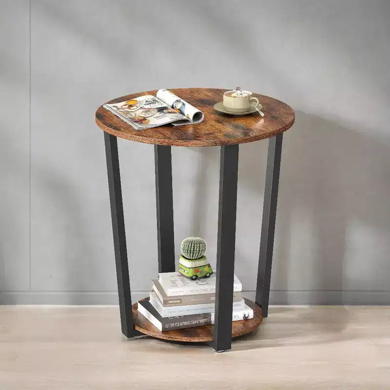Round End Table Living Room Accent Tables Living Room Wood Side Table Farmhouse Rustic End Tables