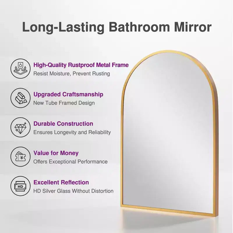 Modern Arch Wall Mirrors for Bathroom Vanity Mirror(Set of 2)