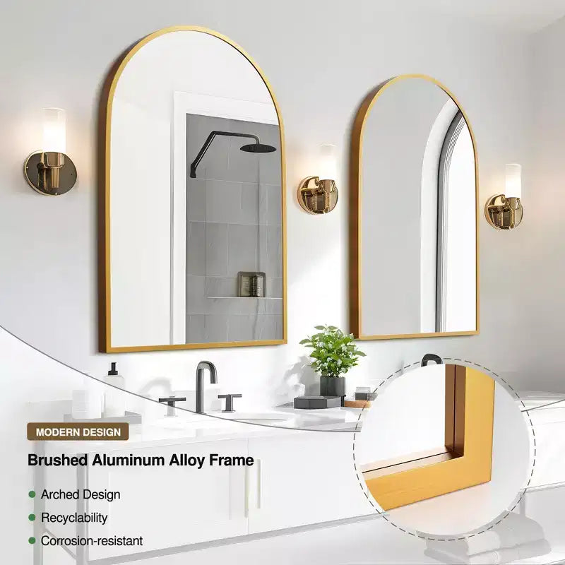 Modern Arch Wall Mirrors for Bathroom Vanity Mirror(Set of 2)