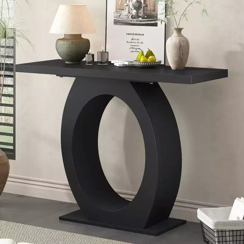 Christopher Knight Home Irma Modern Acacia Wood Egg-Shaped Base Console Table