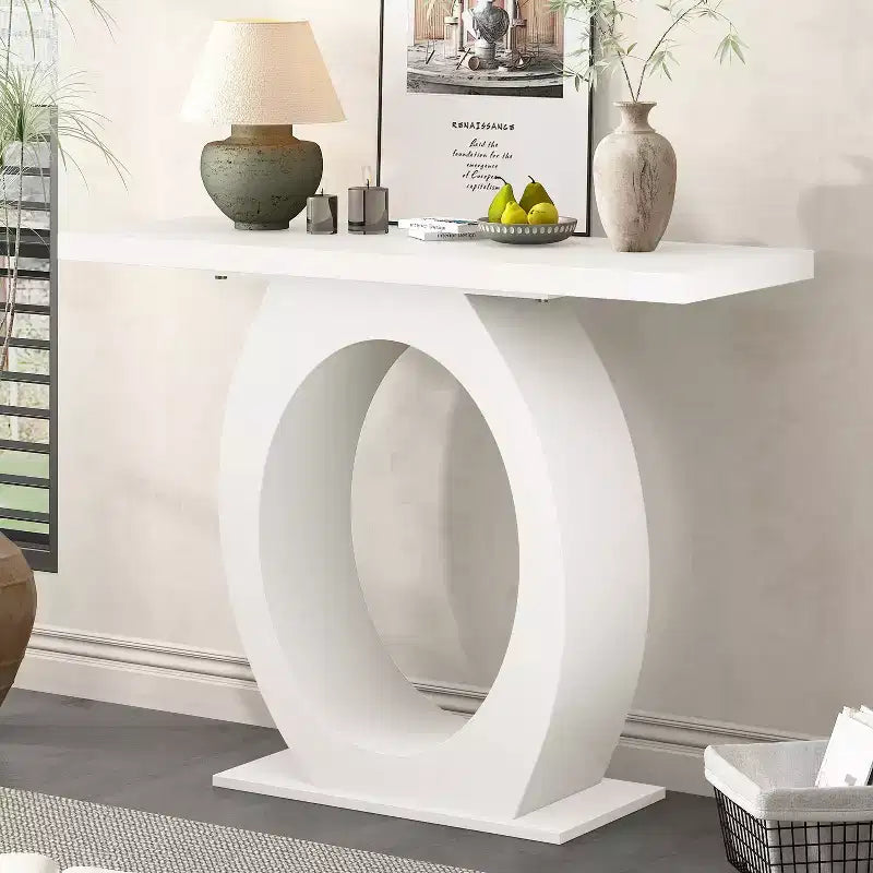 Christopher Knight Home Irma Modern Acacia Wood Egg-Shaped Base Console Table