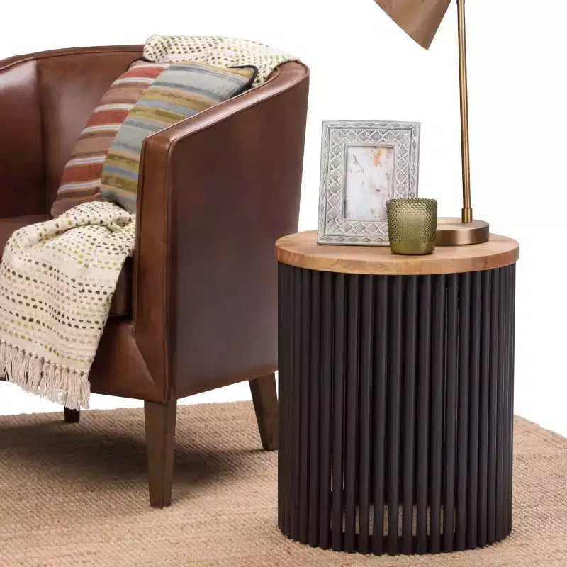 WyndenHall 18 Karl Metal and Wood Accent Table