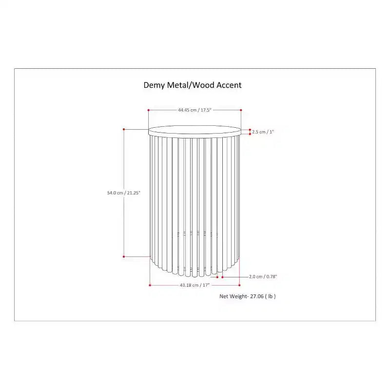 WyndenHall 18 Karl Metal and Wood Accent Table