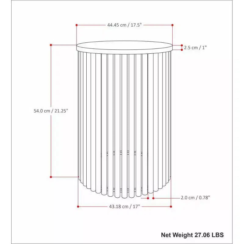 WyndenHall 18 Karl Metal and Wood Accent Table