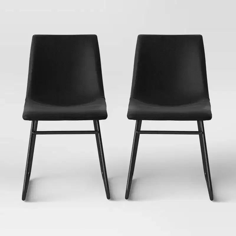 2pk Bowden Faux Leather Dining Chairs