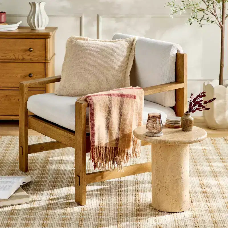 Round Travertine Accent Table - Hearth & Hand with Magnolia