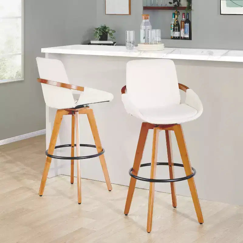Cosmo Barstool Walnut Noise Fabric