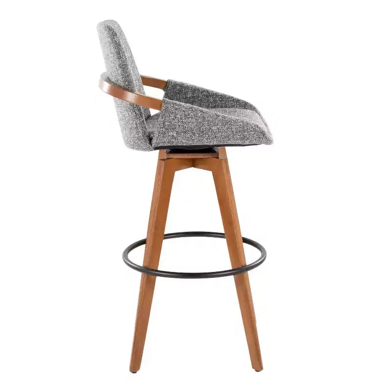 Cosmo Barstool Walnut Noise Fabric