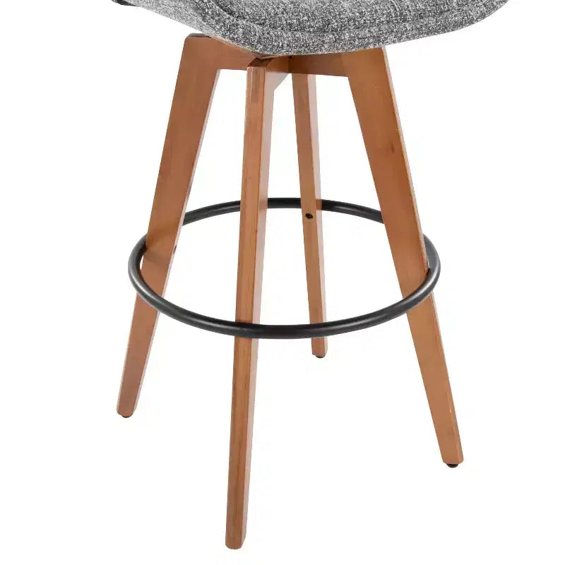 Cosmo Barstool Walnut Noise Fabric