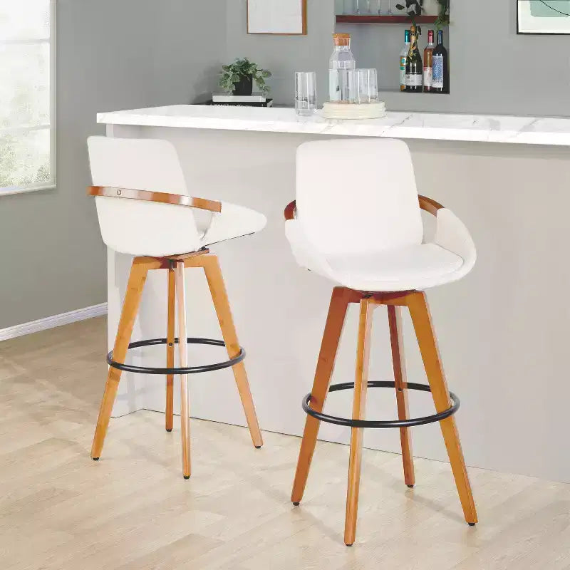 Cosmo Barstool Walnut Noise Fabric