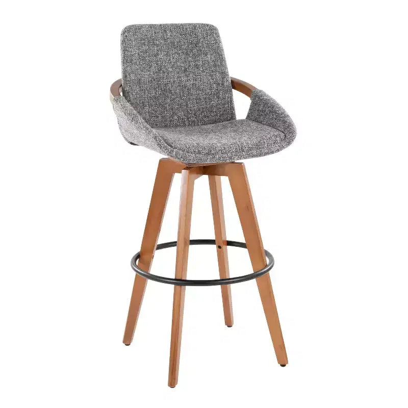 Cosmo Barstool Walnut Noise Fabric