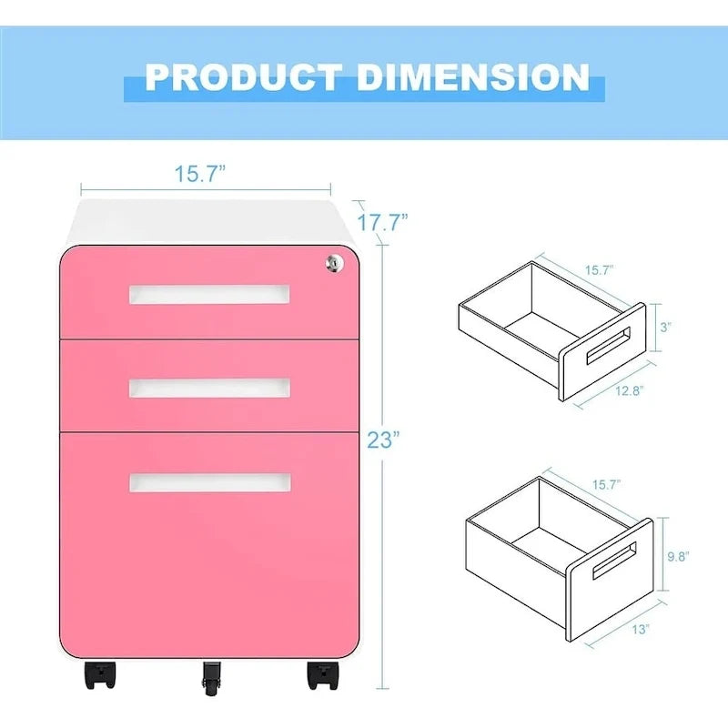 Classificatore verticale/mobile a 3 cassetti per ufficio domestico