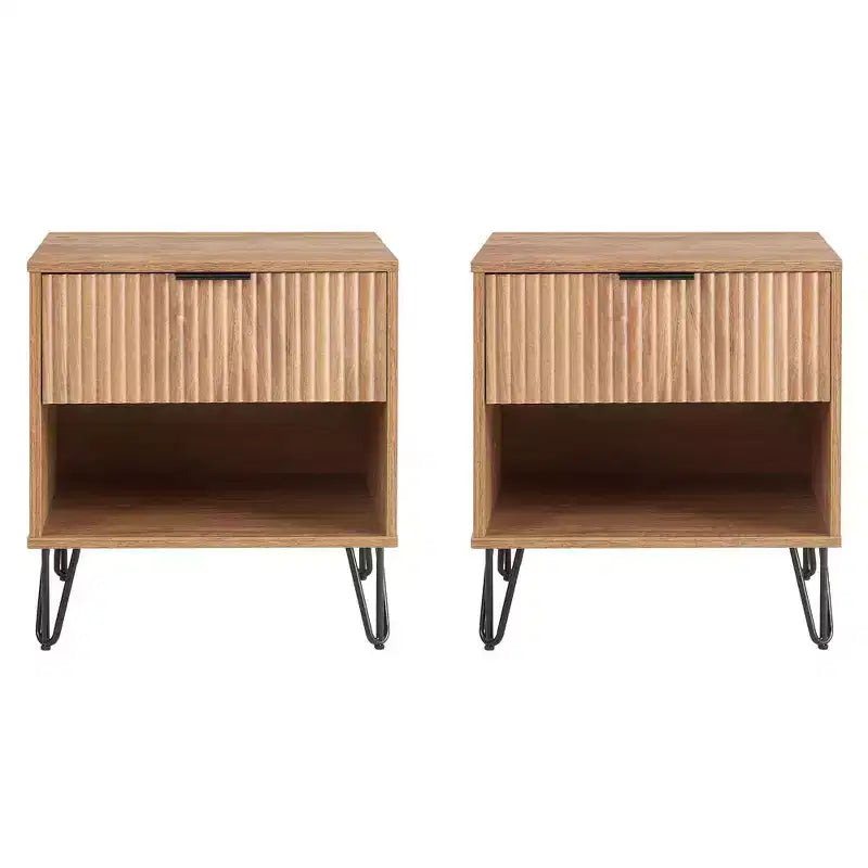 Manhattan Comfort Set of 2 Dumbo Nightstands with Drawer