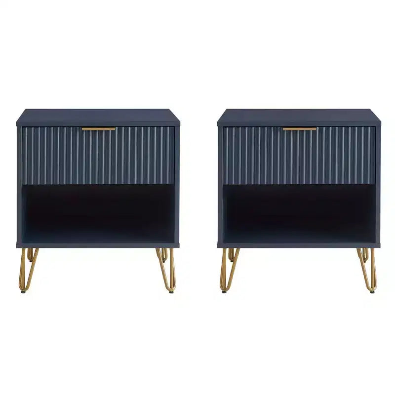 Manhattan Comfort Set of 2 Dumbo Nightstands with Drawer