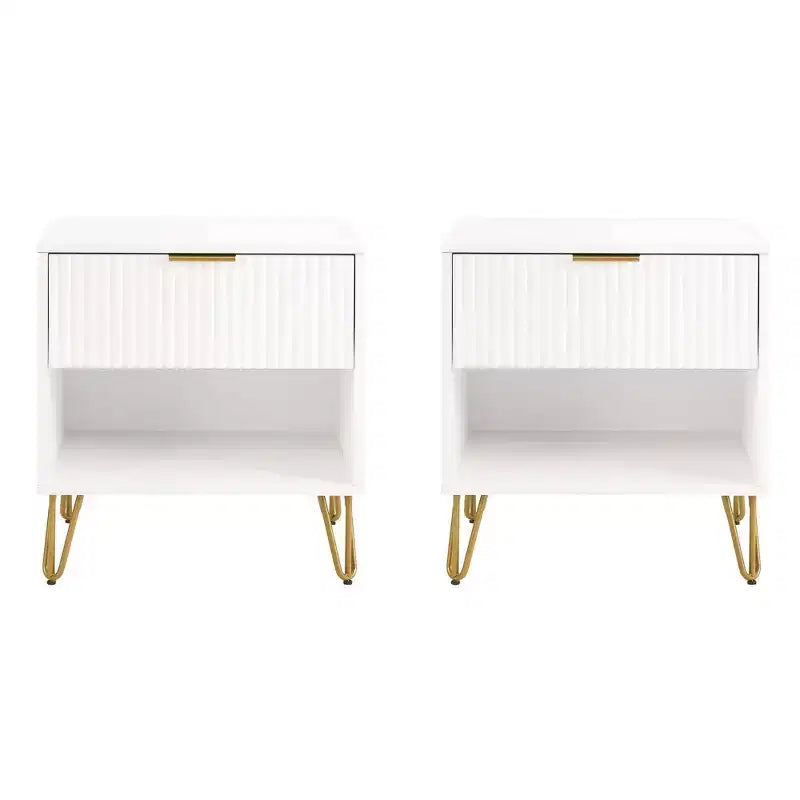Manhattan Comfort Set of 2 Dumbo Nightstands with Drawer