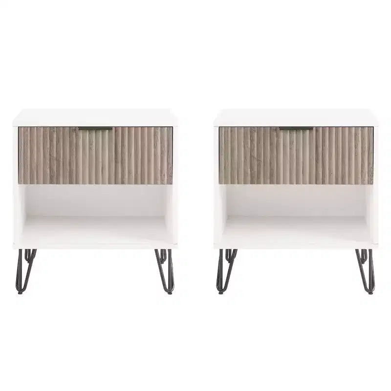 Manhattan Comfort Set of 2 Dumbo Nightstands with Drawer