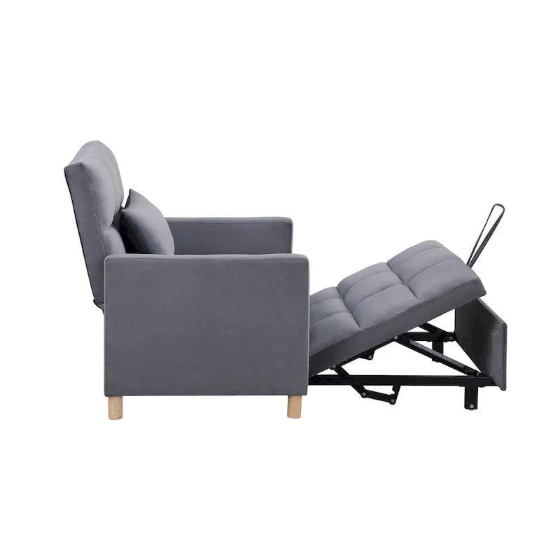 Divano letto 3 in 1 convertibile, poltrona e lettino, nero