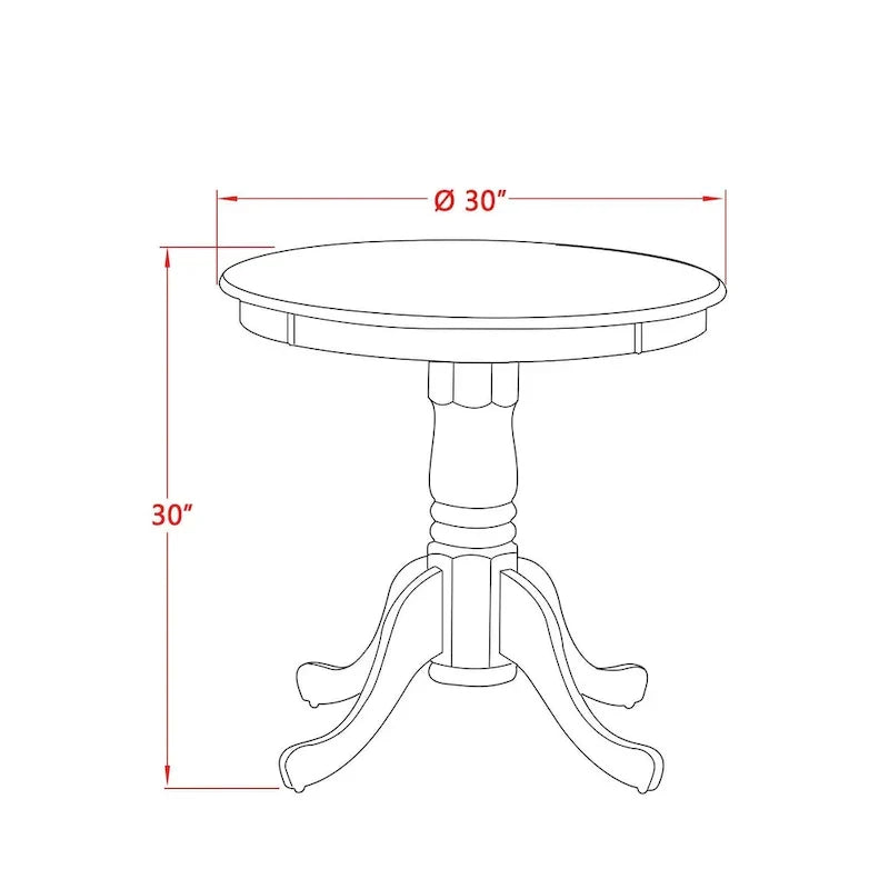 East West Furniture Eden - Tavolo da pranzo rotondo con base a piedistallo, colore burro e ciliegio