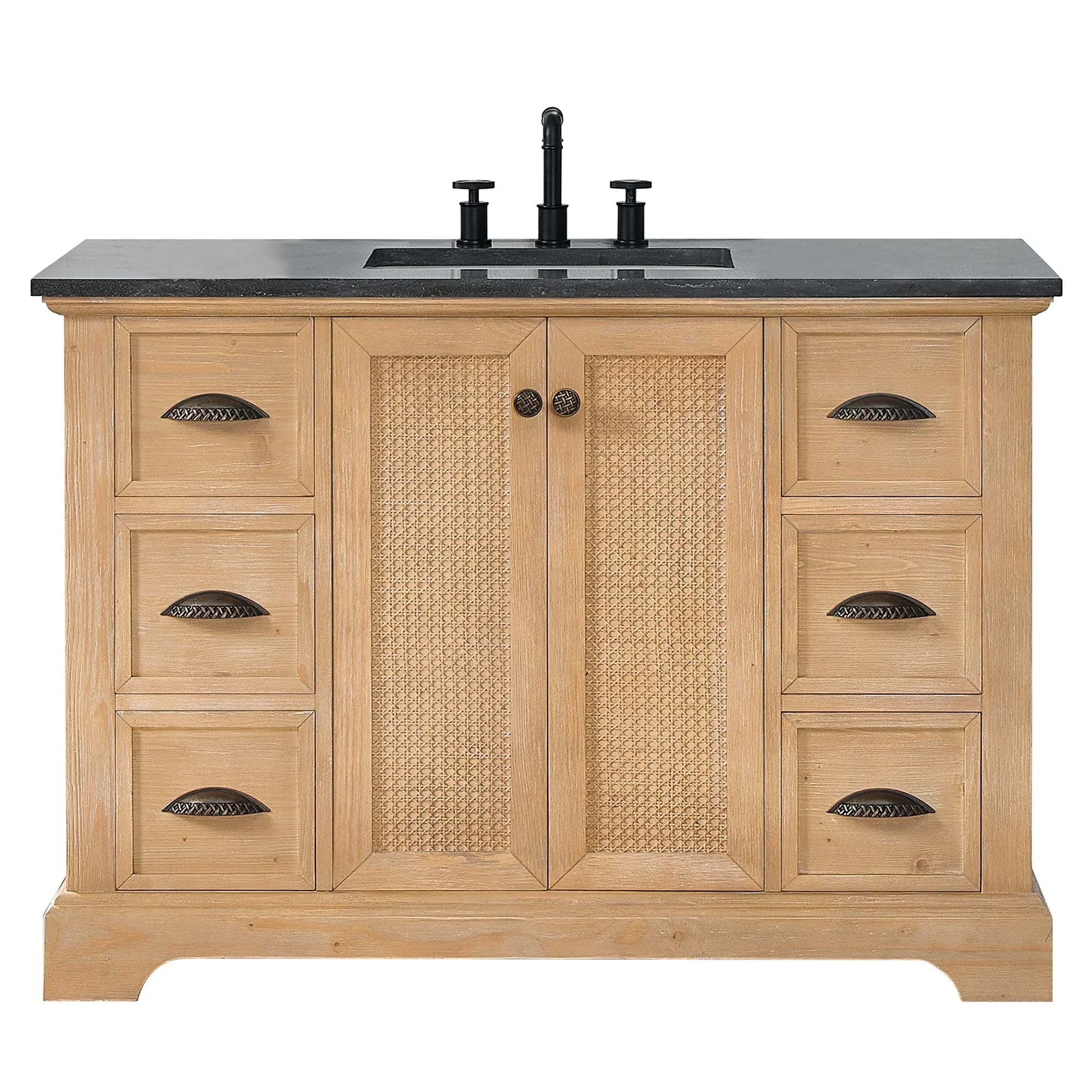 Mobile bagno Hervas con top in marmo naturale senza specchio