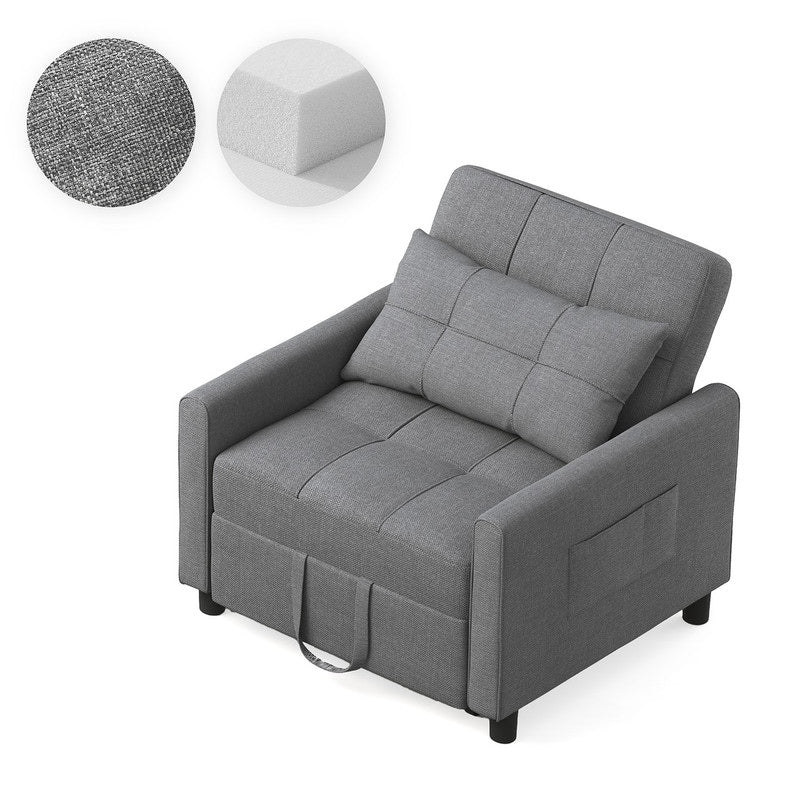 Divano letto trasformabile 3-in-1, Poltrona letto estraibile, Letto pieghevole convertibile per soggiorno