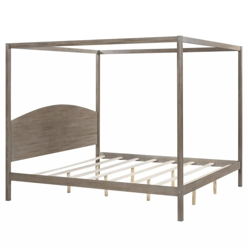 Letto a piattaforma a baldacchino King Size con testiera e gambe di supporto