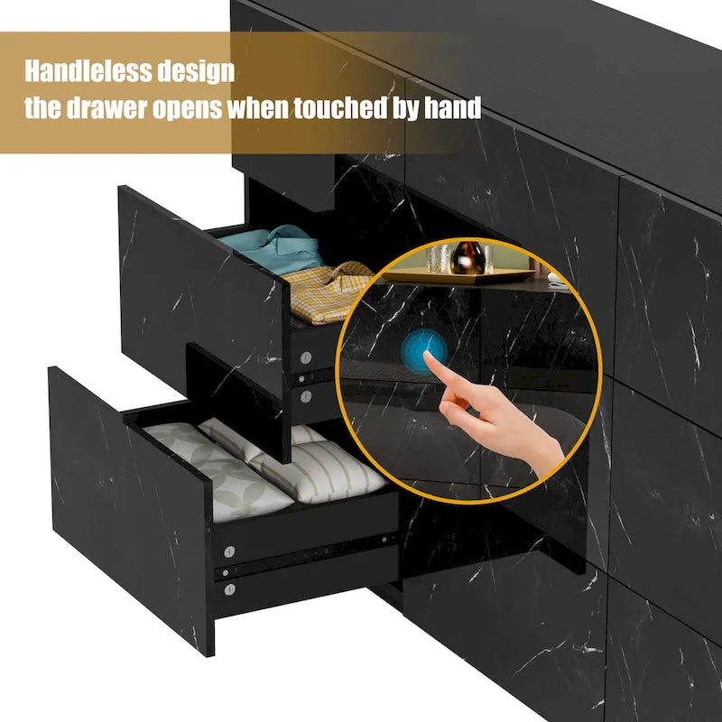 Cassettiera a 9 cassetti per camera da letto con luce