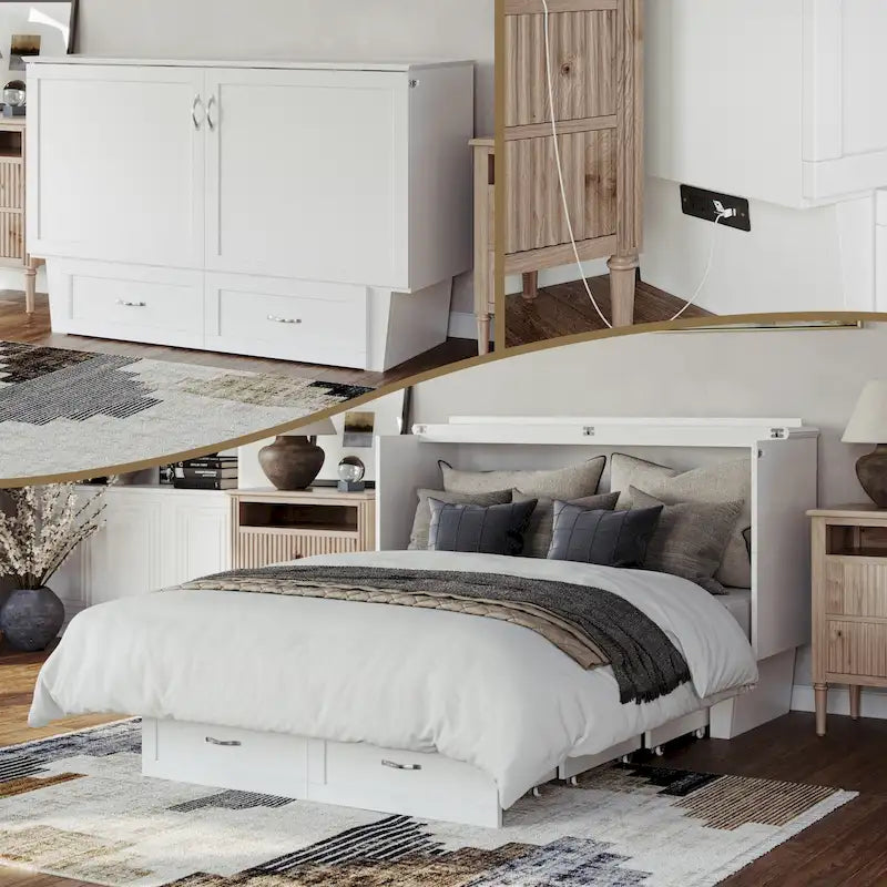 Cassettone letto a scomparsa Chelsea Queen con materasso